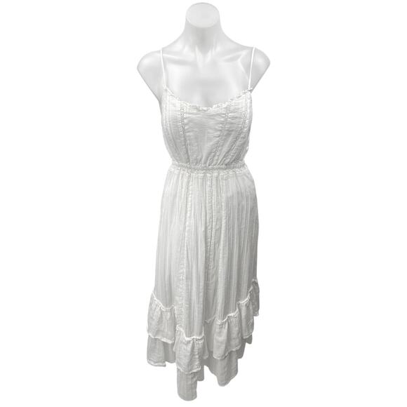 Z Supply White Ruffle Lace Sleeveless Cami Camisole Midi A-Line Tank Dress Sz S - Picture 1 of 5